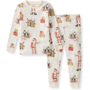 Burt’s Bees Baby Boys’ 2-Piece Long Sleeve Tee and Pants Organic Cotton Pajama Set(Santa’s Little Helper)