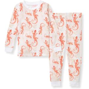 Burt’s Bees Baby Boys’ 2-Piece Long Sleeve Tee and Pants Organic Cotton Pajama Set(Watercolor Gecko)