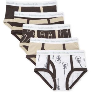 Burt’s Bees Baby Boys’ Underwear Set – Breathable 100% Organic Cotton Undies, Pack of 5 for Toddler 2T to 8 Years Old(Guitars Skateboards)