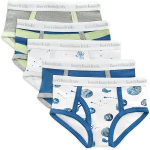 Burt’s Bees Baby Boys’ Underwear Set – Breathable 100% Organic Cotton Undies, Pack of 5 for Toddler 2T to 8 Years Old(Space Shuttles)