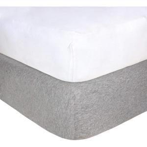 Burt’s Bees Baby Essential Organic Cotton Fitted Crib Sheet, Breathable for Boy Girl Standard Crib & Toddler Mattresses(Heather Grey/White)