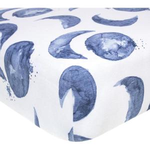 Burt’s Bees Baby Essential Organic Cotton Fitted Crib Sheet, Breathable for Boy Girl Standard Crib & Toddler Mattresses(Hello Moon!)