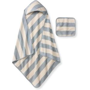 Burt’s Bees Baby Hooded Woven Terry Towels Organic Cotton, Unisex Bath Essentials, Soft Nursery Towel for Infants, Toddlers, Kids(Quarry)