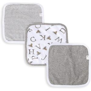 Burt’s Bees Baby Infant Washcloths, 100% Organic Cotton, Soft and Super Absorbent Knit Terry Wash Cloth – 3 Pack Set(A-bee-c)