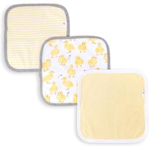 Burt’s Bees Baby Infant Washcloths, 100% Organic Cotton, Soft and Super Absorbent Knit Terry Wash Cloth – 3 Pack Set(Little Ducks)