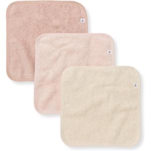 Burt’s Bees Baby Infant Washcloths, 100% Organic Cotton, Soft and Super Absorbent Knit Terry Wash Cloth – 3 Pack Set(Pink Sand Woven Terry)