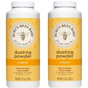 Burt’s Bees Baby Powder, Hypoallergenic Dusting Powder, Non-Irritating, Calming Skin Care, All Natural, Talc Free,7.5 Ounce (Pack of 3)(Clean)