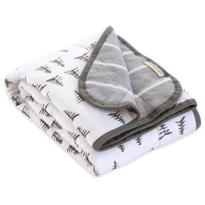 Burt’s Bees Baby Reversible Blanket, Nursery, Stroller & Tummy-Time Organic Jersey Cotton Quilted Infant & Toddler Bedding(Pine Forest)