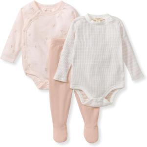 Burt’s Bees Baby Unisex 3-Piece Bodysuit and Pant Set, 100% Organic Cotton Infant Outfit(Ditsy Floret)