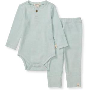 Burt’s Bees Baby Unisex Bodysuit and Pant Set, 100% Organic Cotton(Cloud Thermal)