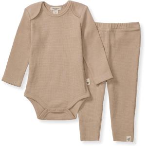 Burt’s Bees Baby Unisex Bodysuit and Pant Set, 100% Organic Cotton(Cremini)