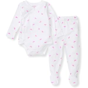 Burt’s Bees Baby Unisex Bodysuit and Pant Set, 100% Organic Cotton(Pink Micro Bee)