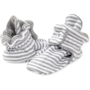 Burt’s Bees Baby Unisex Booties Organic Cotton Newborn Essentials Shoes for Infants(Heather Grey Stripe)