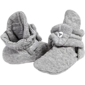 Burt’s Bees Baby Unisex Booties Organic Cotton Newborn Essentials Shoes for Infants(Quilted Heather Grey)