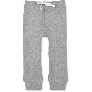 Burt’s Bees Baby Unisex Knit Jogger Pants, 3-Pack Baby Sweatpants, 100% Organic Cotton Infant Bottoms(Quilted Heather Grey)