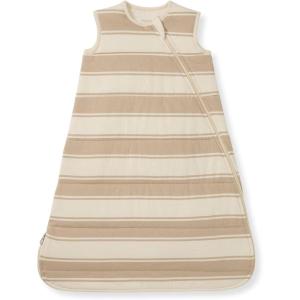 Burt’s Bees Baby Unisex Newborn Essentials 100% Organic Cotton Beekeeper Wearable Blanket(Quilted Oat Rugby Stripe)