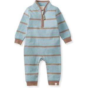 Burt’s Bees Baby baby-boys 100% Organic Cotton One-piece Long Sleeve High Neck Jumpsuit Coveralls(Blue Holland Stripe)