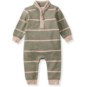 Burt’s Bees Baby baby-boys 100% Organic Cotton One-piece Long Sleeve High Neck Jumpsuit Coveralls(Holland Stripe)