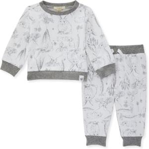 Burt’s Bees Baby baby-boys Shirt and Pant Set, Long Sleeve Top & Bottom Outfit Bundle, 100% Organic Cotton(Bunny Toile)