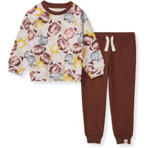 Burt’s Bees Baby baby-boys Shirt and Pant Set, Long Sleeve Top & Bottom Outfit Bundle, 100% Organic Cotton(Football Season)
