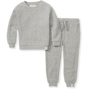 Burt’s Bees Baby baby-boys Shirt and Pant Set, Long Sleeve Top & Bottom Outfit Bundle, 100% Organic Cotton(Heather Grey Thermal)