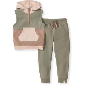 Burt’s Bees Baby baby-boys Shirt and Pant Set, Long Sleeve Top & Bottom Outfit Bundle, 100% Organic Cotton(Sleeveless Colorblocked)