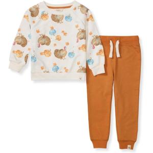 Burt’s Bees Baby baby-boys Shirt and Pant Set, Long Sleeve Top & Bottom Outfit Bundle, 100% Organic Cotton(Turkey Time)