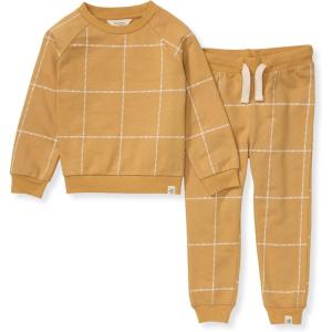 Burt’s Bees Baby baby-boys Shirt and Pant Set, Long Sleeve Top & Bottom Outfit Bundle, 100% Organic Cotton(Window Plaid)