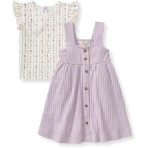 Burt’s Bees Baby baby-girls Dress Set, Infant & Toddler, Short & Long-sleeve, 100% Organic Cotton(Farmhouse Floral)