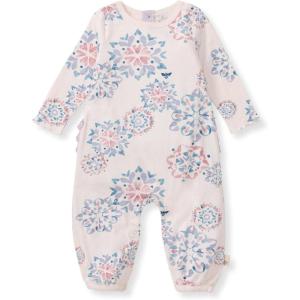 Burt’s Bees Baby baby-girls Jumpsuit, 100% Organic Cotton One-piece Long Sleeve Ruffle Outfit Coverall(Homemade Snowflakes)