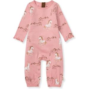 Burt’s Bees Baby baby-girls Jumpsuit, 100% Organic Cotton One-piece Long Sleeve Ruffle Outfit Coverall(Horse Love)