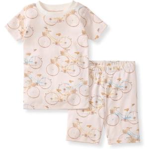 Burt’s Bees Baby baby-girls Pajamas, Short Sleeve Tee and Shorts 2-piece Pj Set, 100% Organic Cotton(Bicycles)