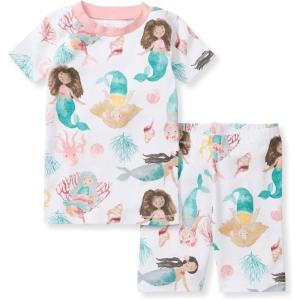 Burt’s Bees Baby baby-girls Pajamas, Short Sleeve Tee and Shorts 2-piece Pj Set, 100% Organic Cotton(Magical Mermaids)