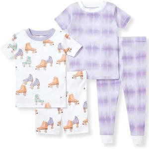 Burt’s Bees Baby baby-girls Pajamas, Short Sleeve Tee and Shorts 2-piece Pj Set, 100% Organic Cotton(Roller Baby)