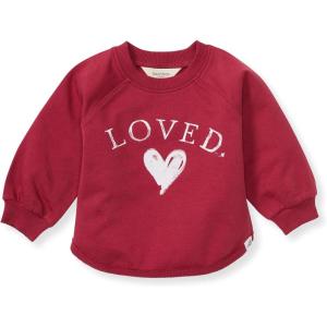 Burt’s Bees Baby baby-girls Sweatshirt, Lightweight Pull Over Sweater, Organic Cotton Layering Essential(Loved Sweatshirt)