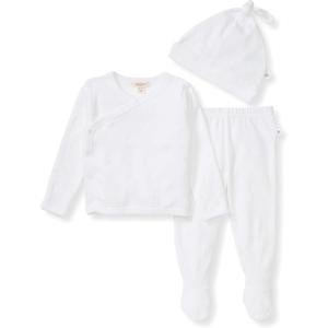 Burt’s Bees Baby baby-girls Unisex Baby Take Me Home Set, 3-piece Top, Pant, and Hat Bundle(Cloud Raised Terry Bee)