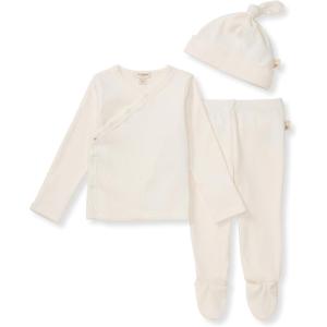 Burt’s Bees Baby baby-girls Unisex Baby Take Me Home Set, 3-piece Top, Pant, and Hat Bundle(Eggshell)