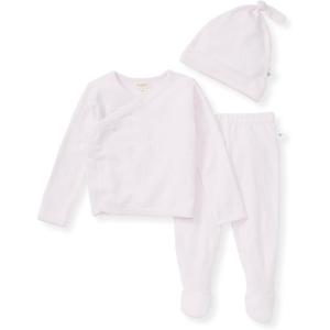 Burt’s Bees Baby baby-girls Unisex Baby Take Me Home Set, 3-piece Top, Pant, and Hat Bundle(Lavender Raised Terry)