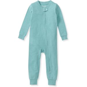 Burt’s Bees Baby unisex-baby Honeysoft Pajamas, Footless One-piece Zip-up Pj, Soft Organic Cotton & Lyocell Blend(Seaglass Blue)