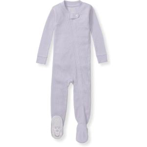 Burt’s Bees Baby unisex-baby Honeysoft Sleeper Pajamas, Zip Front Non-slip Footed Footie Pjs, Organic Cotton & Lyocell(Flowering Lilac)