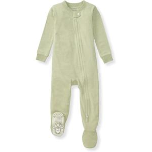 Burt’s Bees Baby unisex-baby Honeysoft Sleeper Pajamas, Zip Front Non-slip Footed Footie Pjs, Organic Cotton & Lyocell(Moss Jersey Slub)
