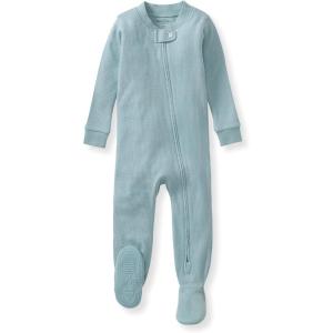 Burt’s Bees Baby unisex-baby Honeysoft Sleeper Pajamas, Zip Front Non-slip Footed Footie Pjs, Organic Cotton & Lyocell(Mountain Blue Thermal)