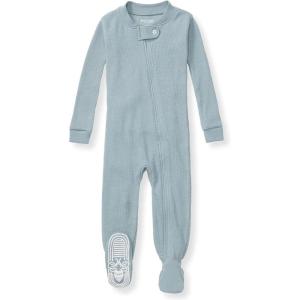 Burt’s Bees Baby unisex-baby Honeysoft Sleeper Pajamas, Zip Front Non-slip Footed Footie Pjs, Organic Cotton & Lyocell(Muted Blue)