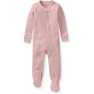 Burt’s Bees Baby unisex-baby Honeysoft Sleeper Pajamas, Zip Front Non-slip Footed Footie Pjs, Organic Cotton & Lyocell(Persian Rose Thermal)