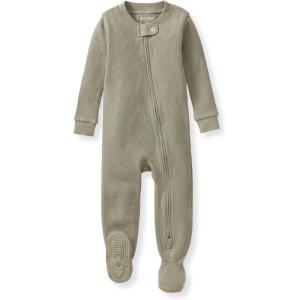 Burt’s Bees Baby unisex-baby Honeysoft Sleeper Pajamas, Zip Front Non-slip Footed Footie Pjs, Organic Cotton & Lyocell(Tranquility Thermal)
