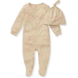 Jumpsuit, 100% Organic Cotton One-piece Outfit Coverall With Hat(Birds of a Feather Tan)