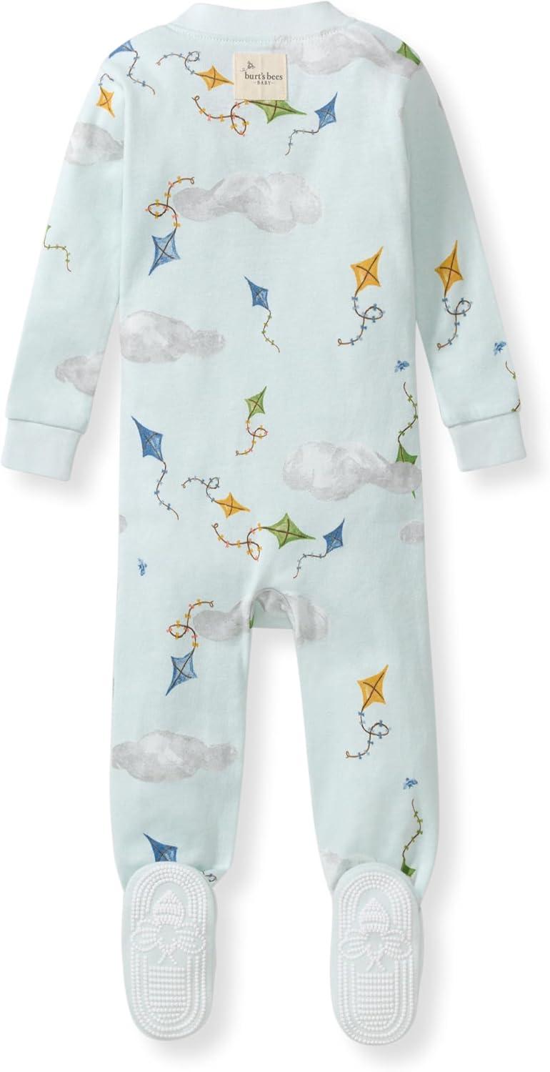 imageBurts Bees Baby babyboys Sleeper Pjs 100 Organic Cotton Onepiece Footie Zip Up Jumpsuit Snug Fit PajamasKite Festival