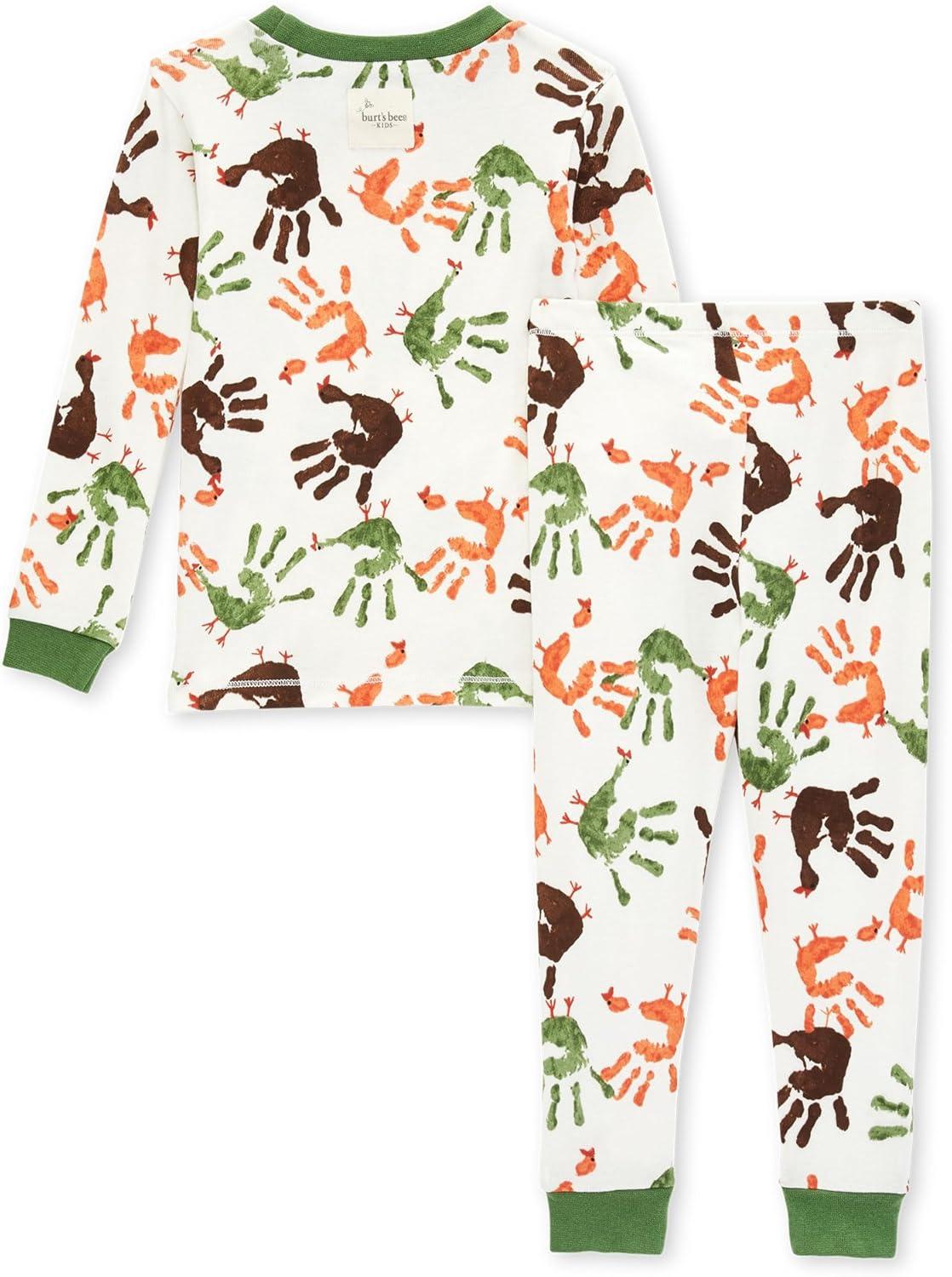 imageBurts Bees Baby Boys 2Piece Long Sleeve Tee and Pants Organic Cotton Pajama SetTurkey Hands