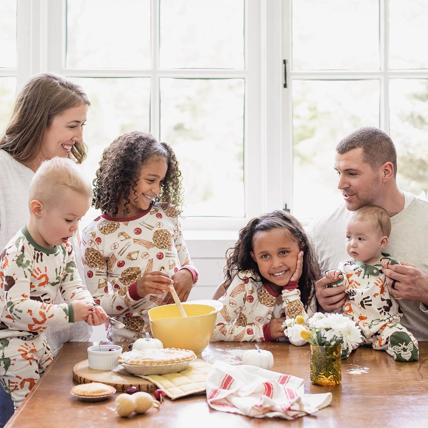 imageBurts Bees Baby Boys 2Piece Long Sleeve Tee and Pants Organic Cotton Pajama SetTurkey Hands