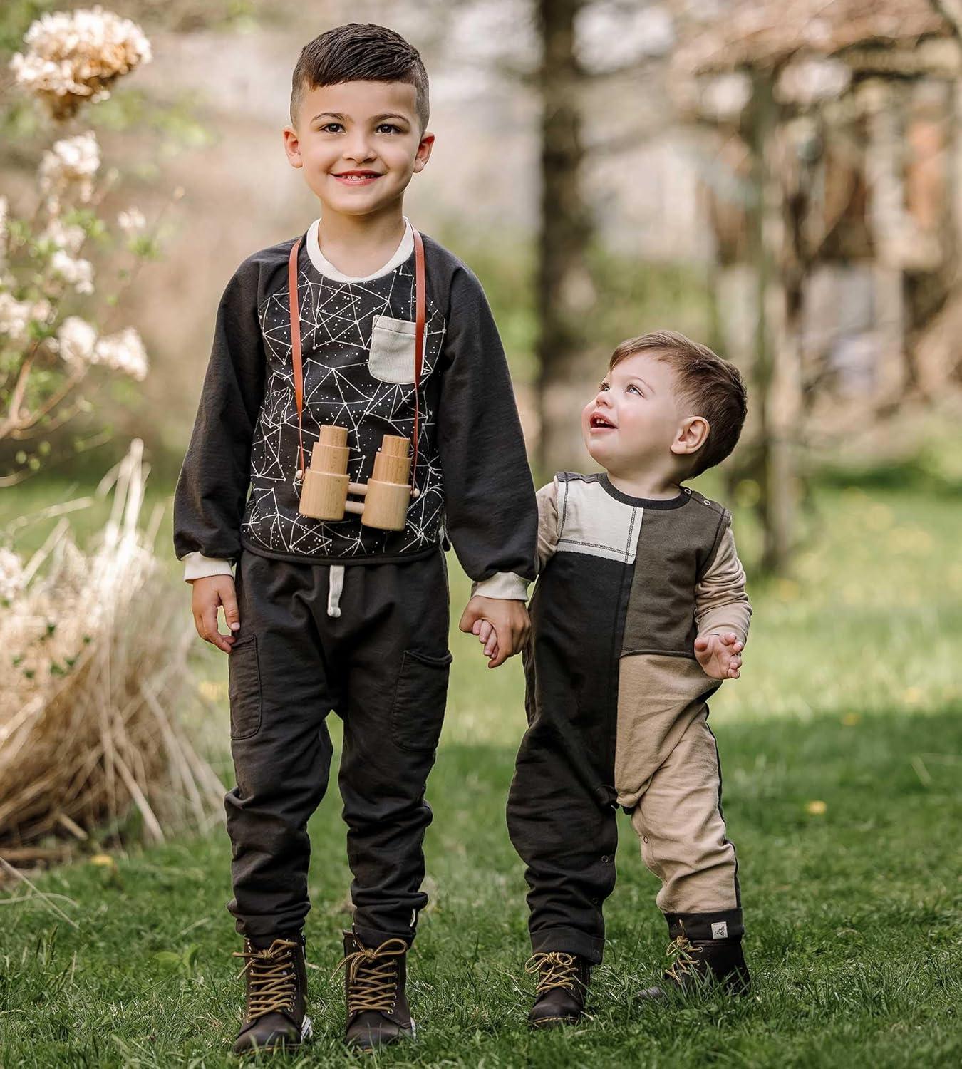 imageBurts Bees Baby Boys Jumpsuit 100 Organic Cotton Onepiece Long Sleeve CoverallDoe Colorblock